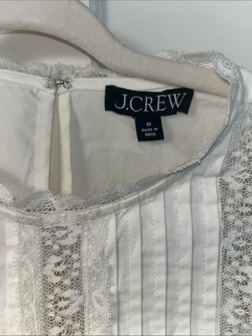J. Crew White Lace-Trim lined ivory Mini Dress